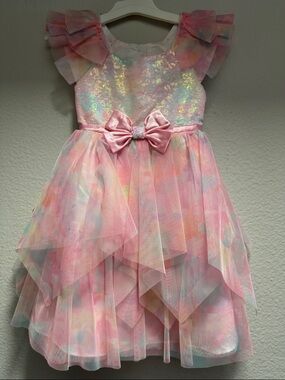 Jona Michelle Pastel Sequin Tulle Dress NWOT